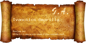 Ivancsics Amarilla névjegykártya